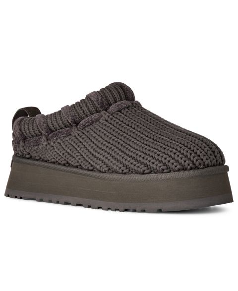 Женские тапочки UGG® Tazz Whipstitch Knit Slip-On Slippers, цвет: Угольный