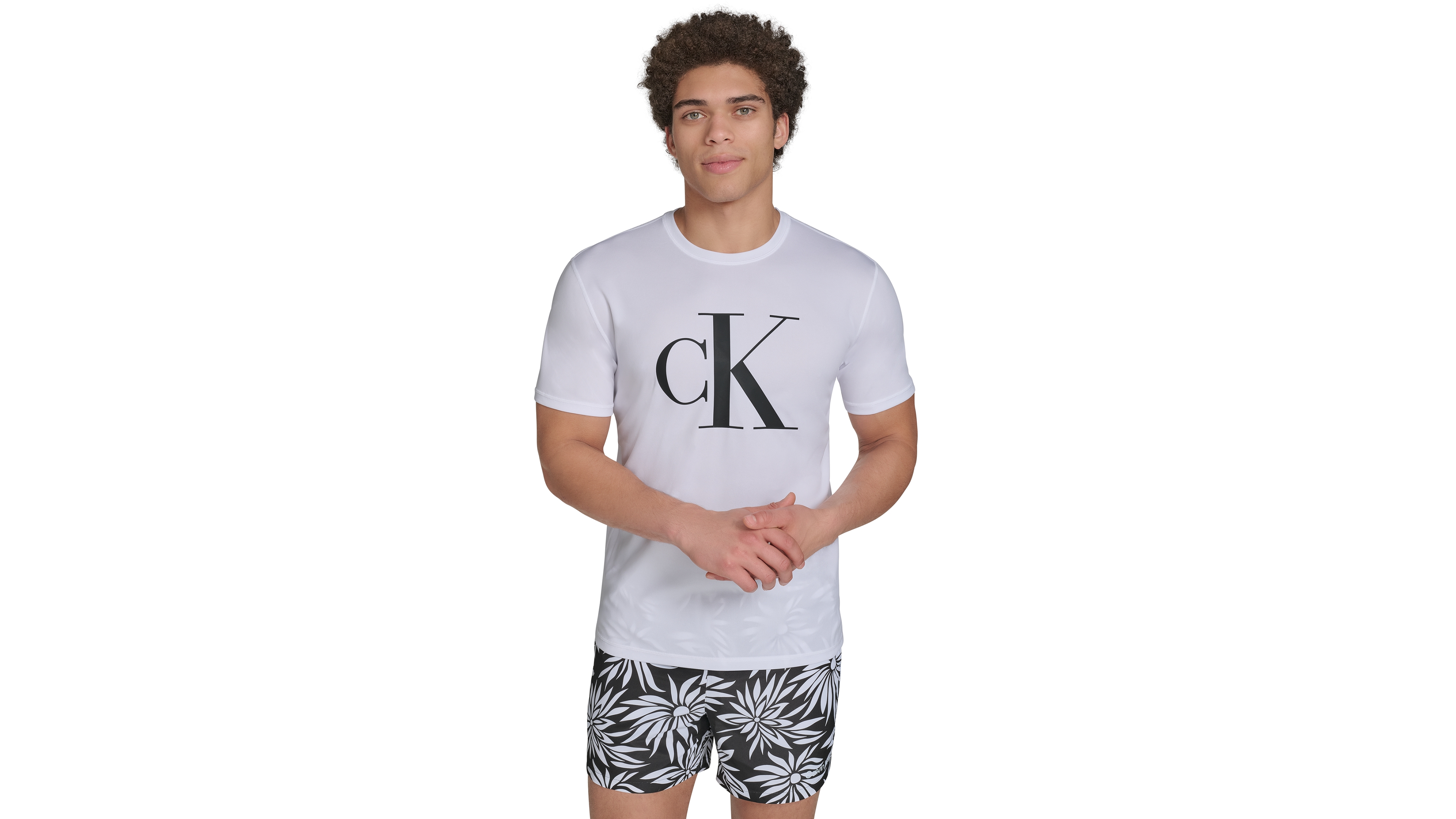 Calvin Klein Men's Logo Short-Sleeve Rash Guard