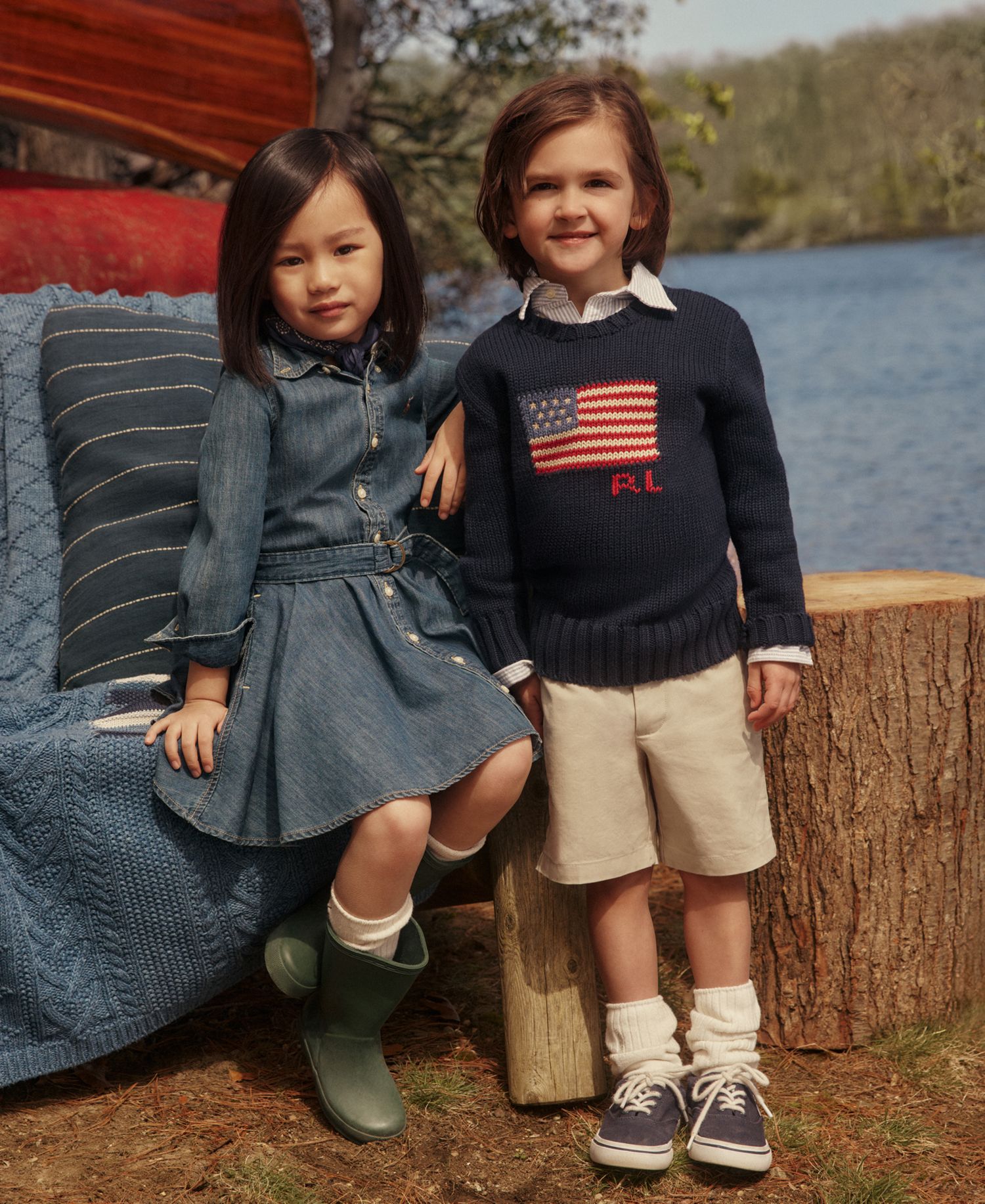 Toddler and Little Girls Belted Cotton Chino Shirtdress