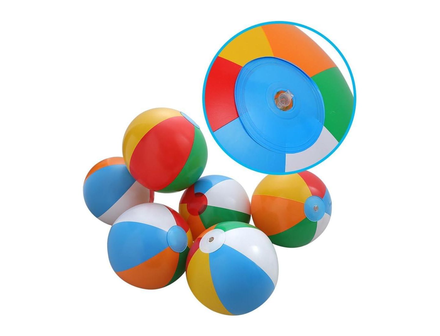 Детские игрушки homfan 18-Pack Inflatable 8" Beach Balls with Heat-Welded Seams, Ages 3+ — фото 5