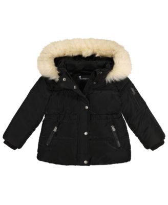 Toddler Girls' 2T-5T Long-Sleeve Velvet Touch Parka Coat