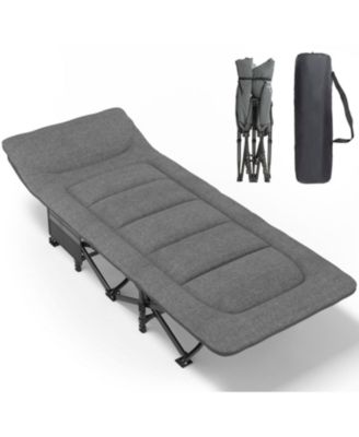 Camping Cot Portable Folding Bed with Cushion Tent Carry Bag
