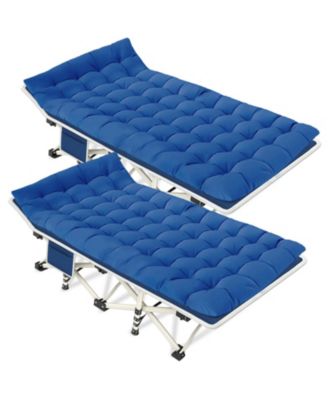2 Pack Camping Folding Bed With Mattress Oxford Portable Heavy Duty