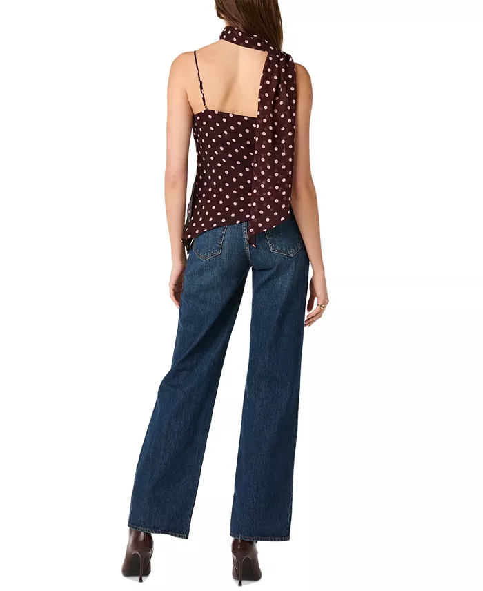 Women's Chiffon Cowl Neck Scarf Top - thumbnail 4