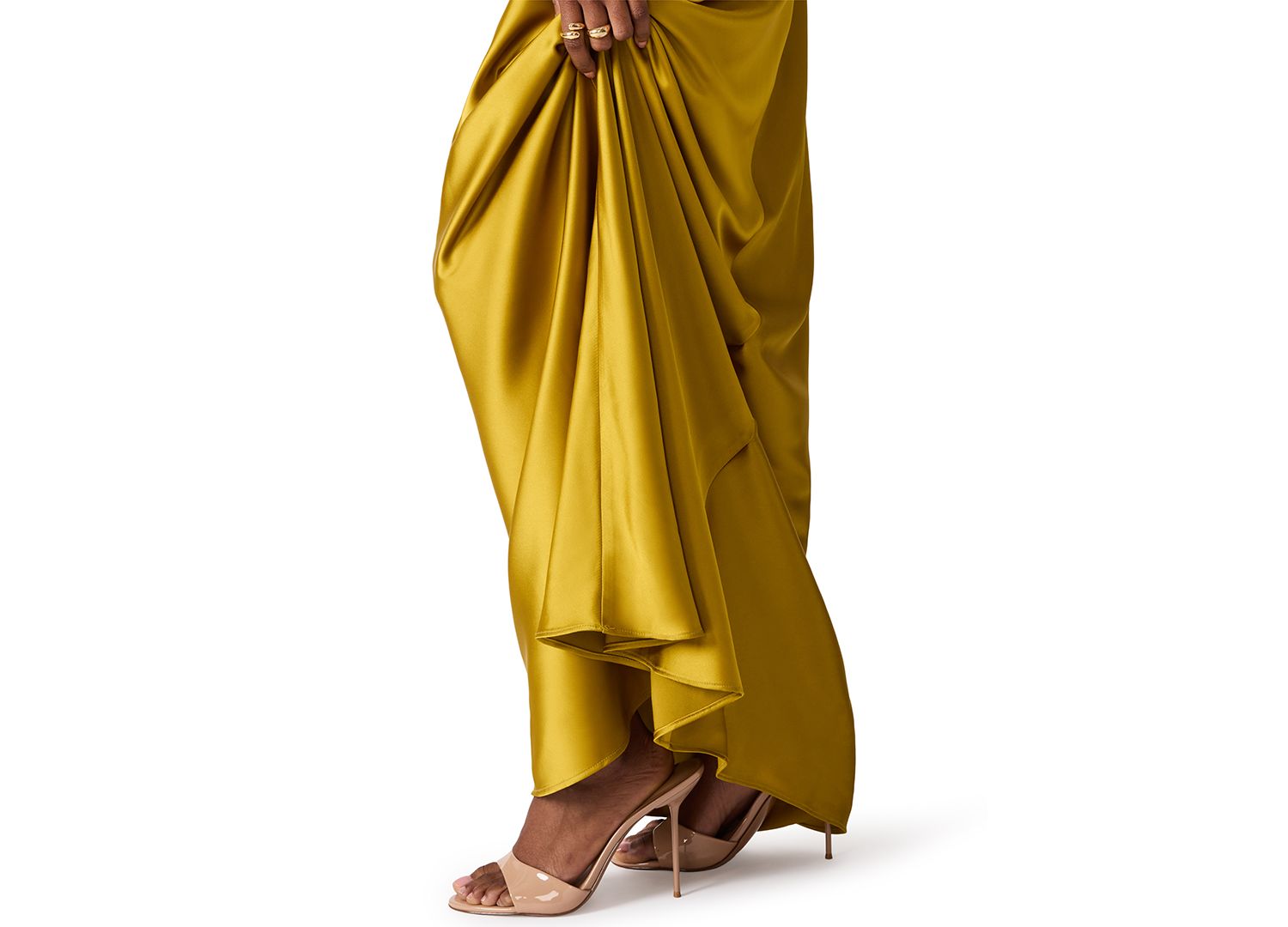 Women's Strapless Open-Back Satin Dress