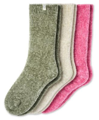 UGG Women's 3-Pack Leda Sparkle Cozy Crew Socks