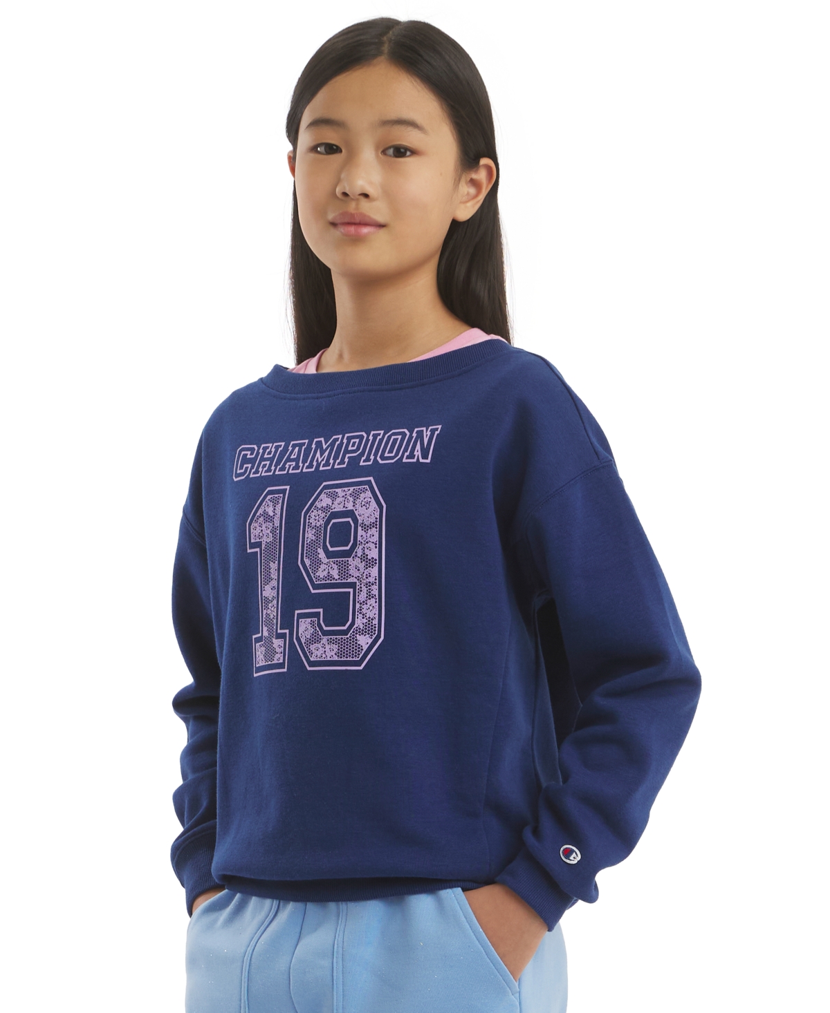 Champion Girls' 7-16 Long-Sleeve Graphic Sweatshirt