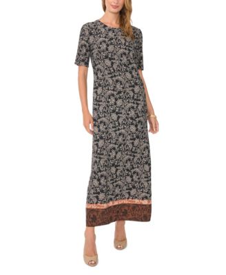 Women's Floral A-Line Maxi Dress