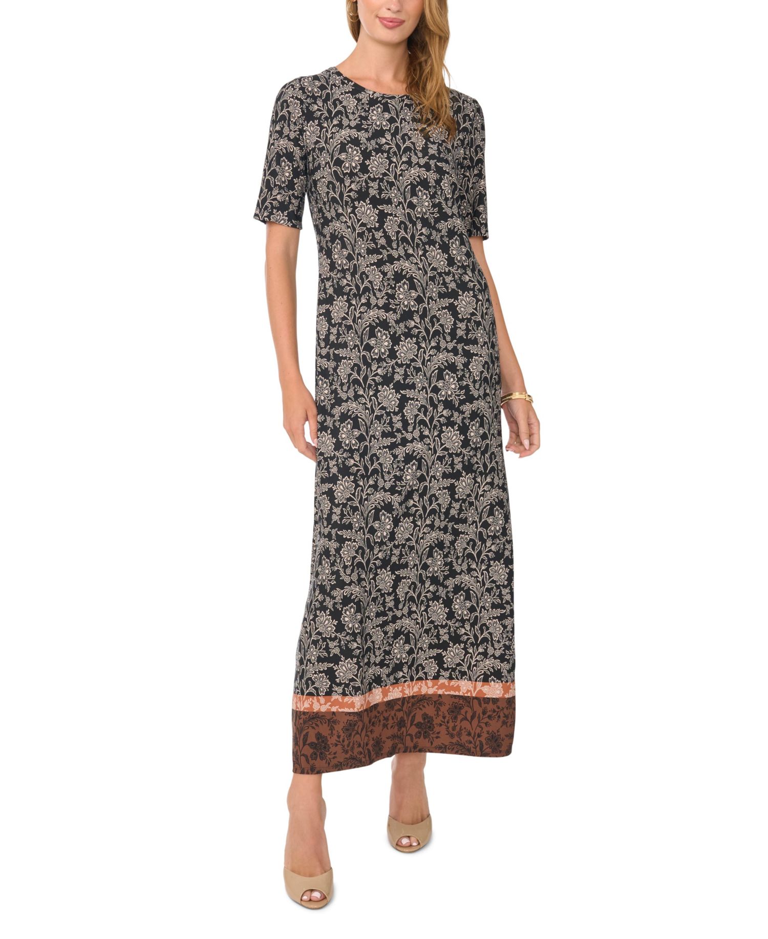 Women's Floral A-Line Maxi Dress