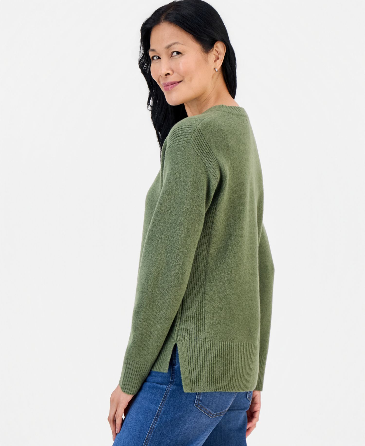 Petite Luxsoft Long-Sleeve Crewneck Sweater