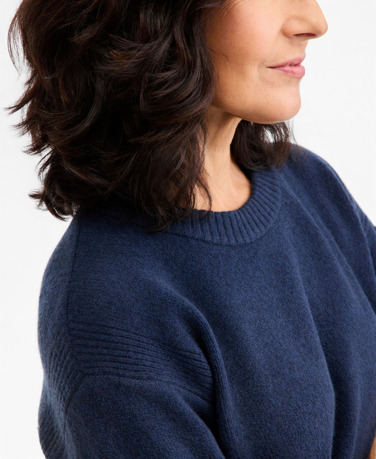 Petite Luxsoft Long-Sleeve Crewneck Sweater