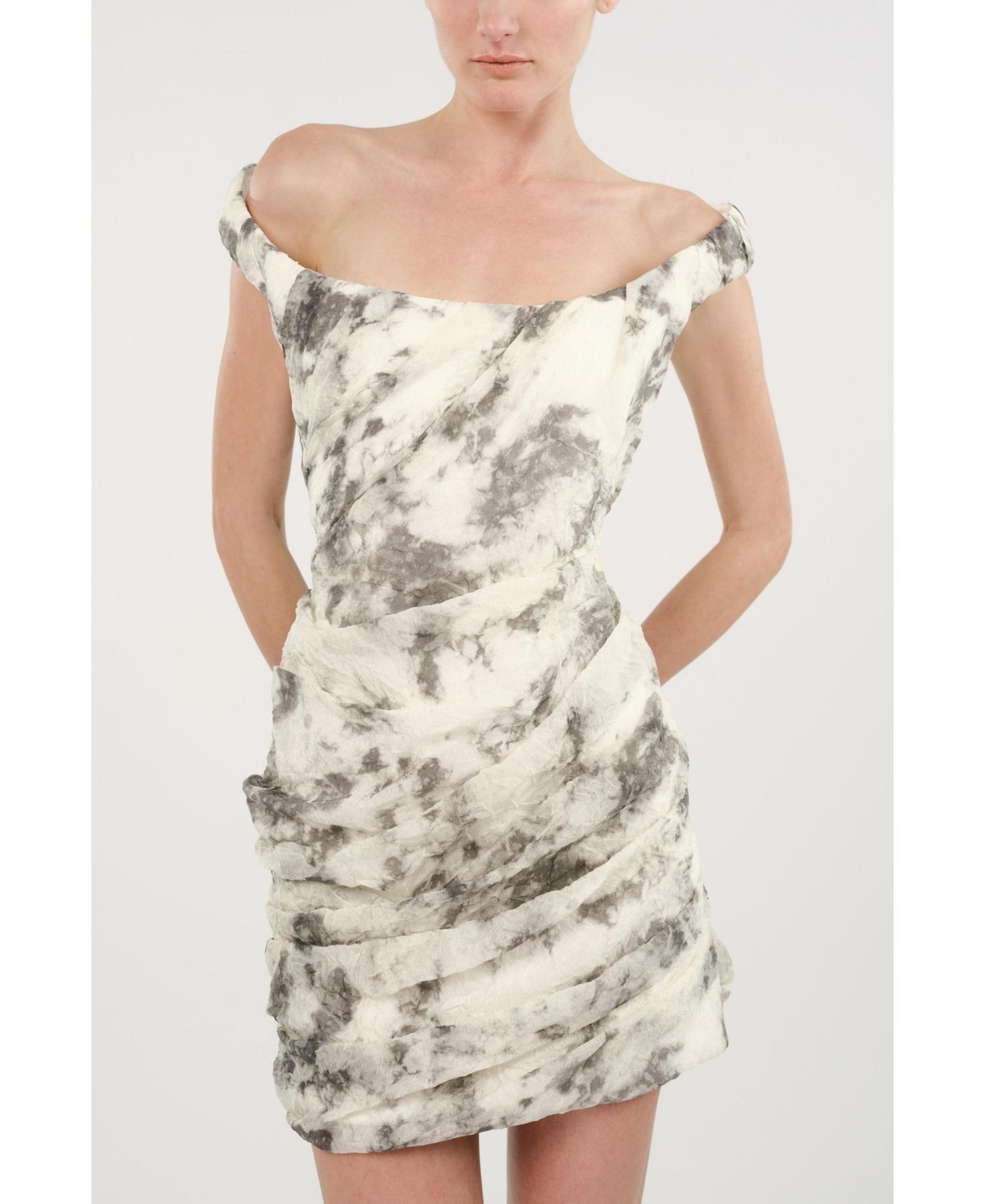 Women's Off-Shoulder Ruched Mini Dress