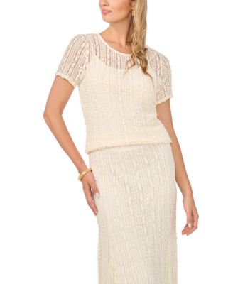 Women's Crochet Sheer Cami-Lined Top