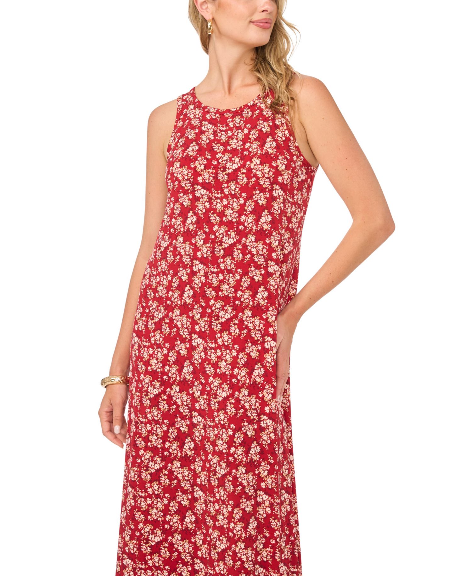 Women's Floral Keyhole Maxi Dress