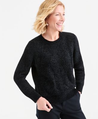 Women's Chenille Textured Stitch Crewneck Sweater