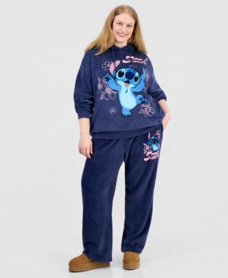 Plus Size Stitch Fleece Drawstring High-Rise Joggers
