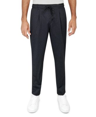 Men's Regular Fit Drawstring Pleated Pants