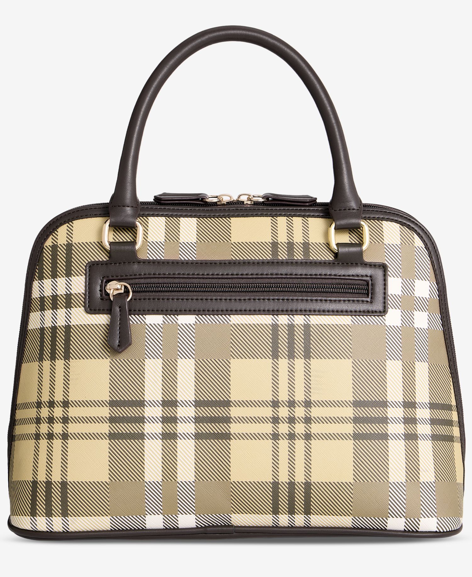 Plaid Detailed Dome Satchel