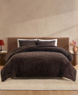 UGG® - Avery Ribbed 3-Piece Comforter Set, Full/Queen Burnt Cedar