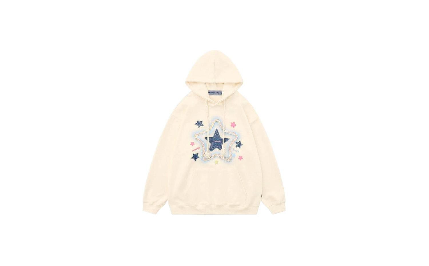 Women's Denim Star Applique Hoodie