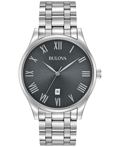 Bulova Men's Stainless Steel Bracelet Watch 40mm 96B261