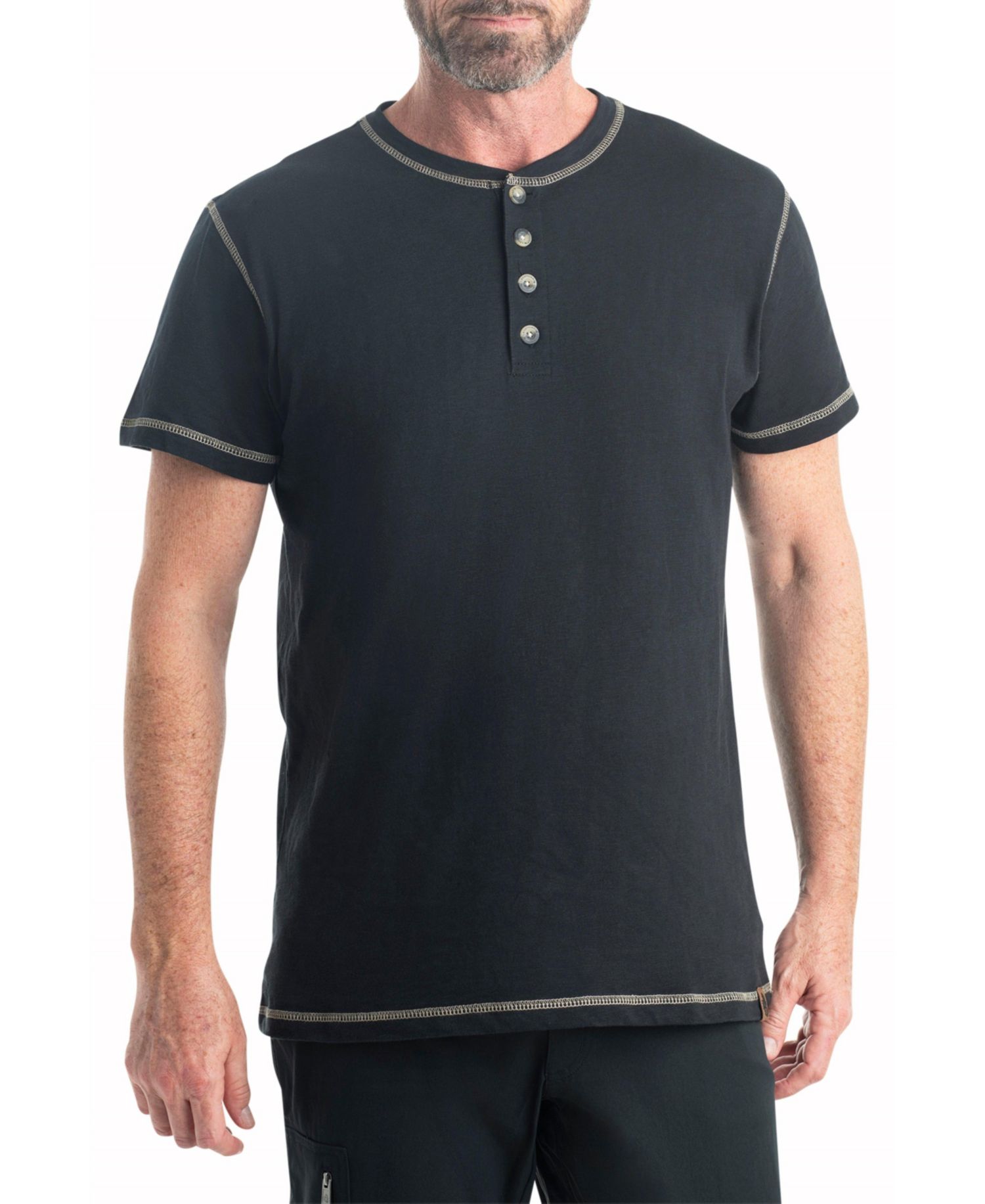 Mens Maverick Slub Henley Short Sleeve Shirt