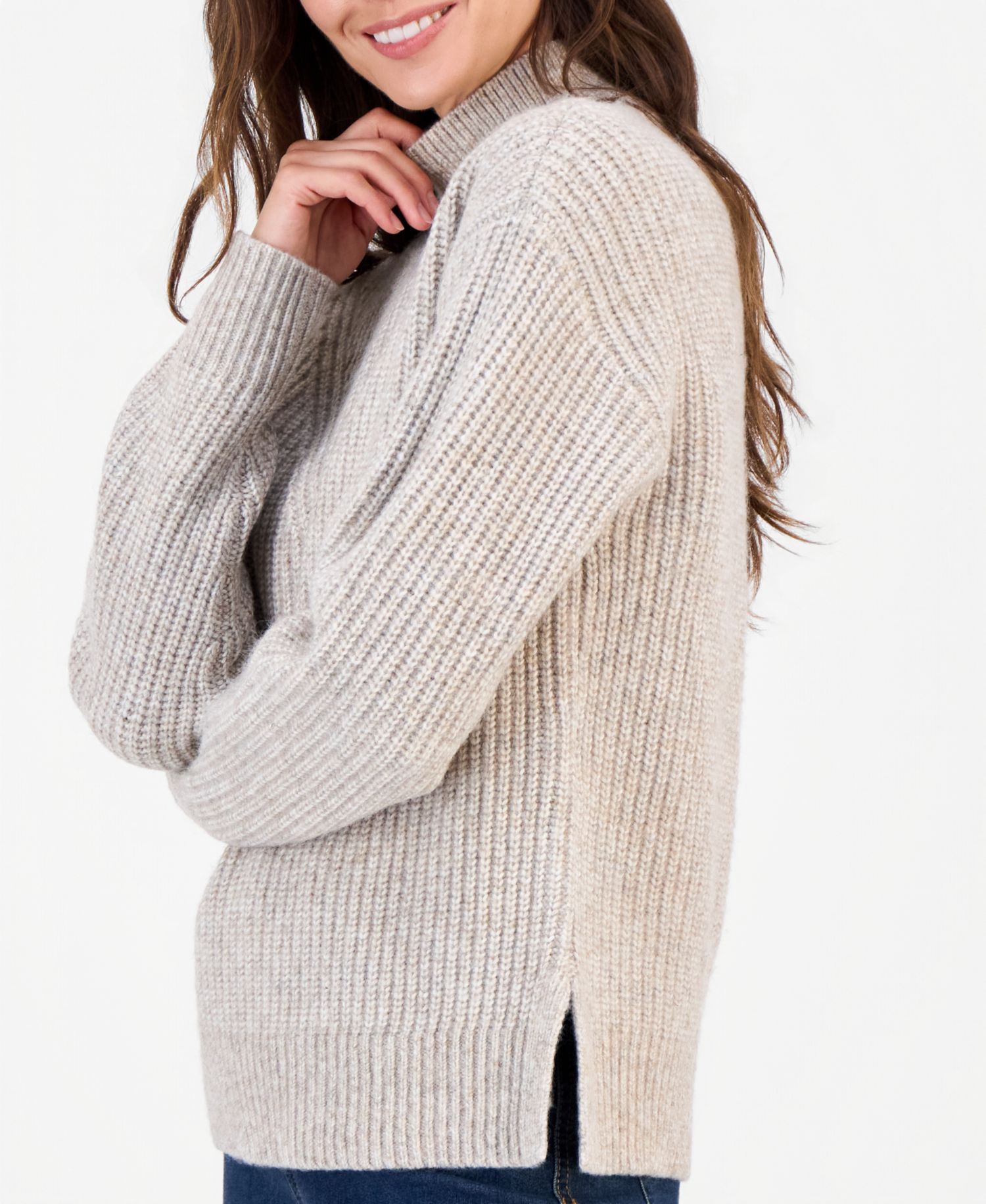 Petite Cozy Pointelle Mockneck Sweater