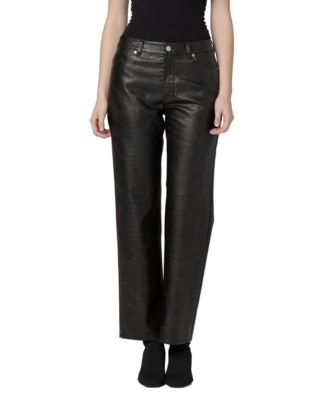 Women's Crocodile Tears Crocodile-Embossed Mid-Rise Straight-Leg Pants