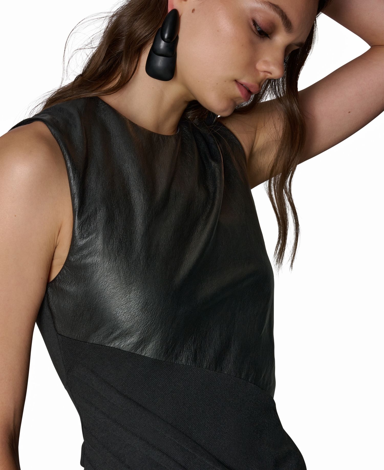 Women's Mixed-Media Wrap Bodycon Dress