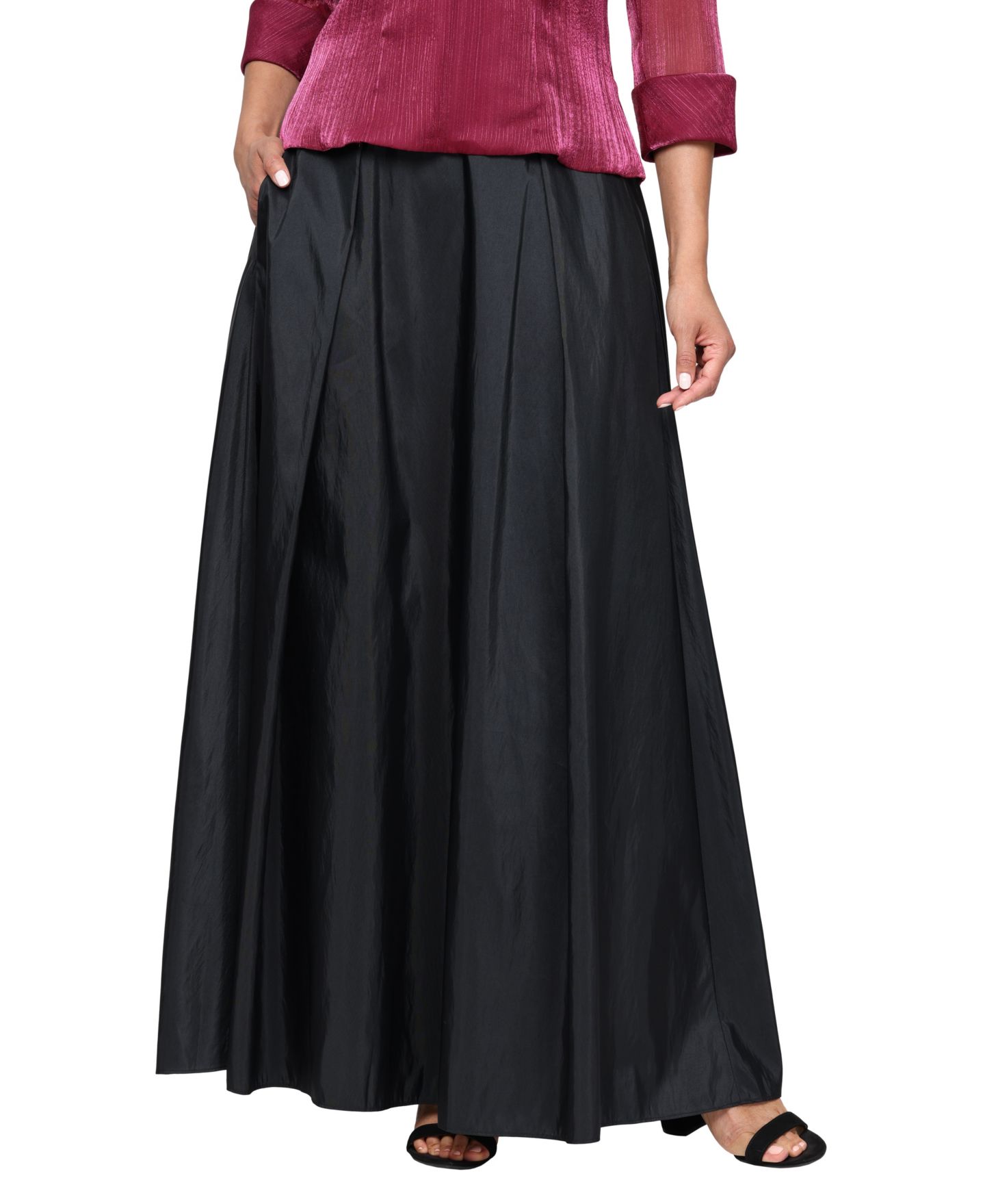 Женская юбка Alex Evenings Pleated Ballgown Maxi, цвет: Чёрный — фото 1