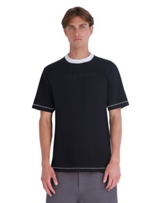 Men's Heavy Weight Embroidered Collar Signature T-Shirt