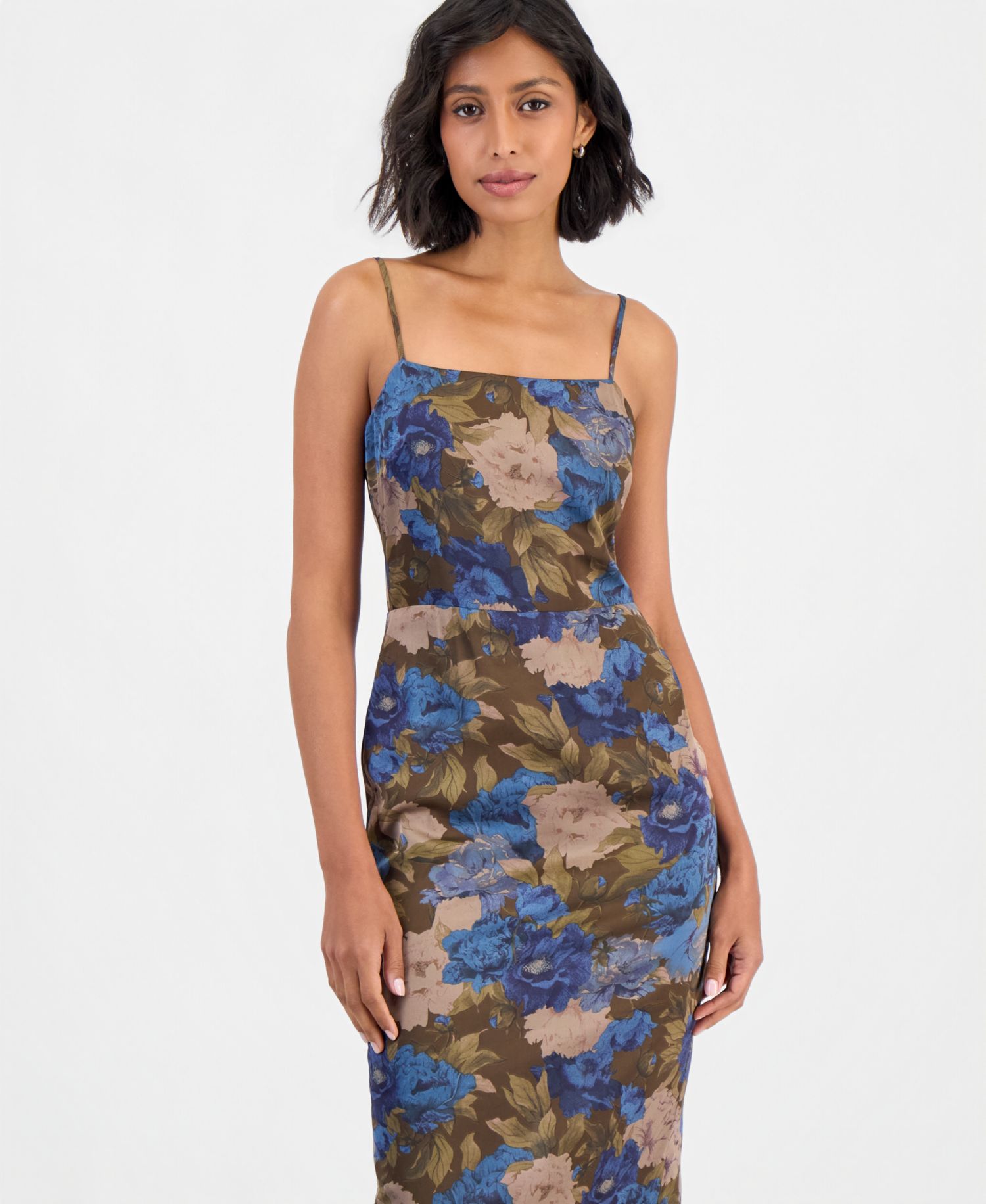 Women's Austin Floral-Print Square-Neck Midi Dress