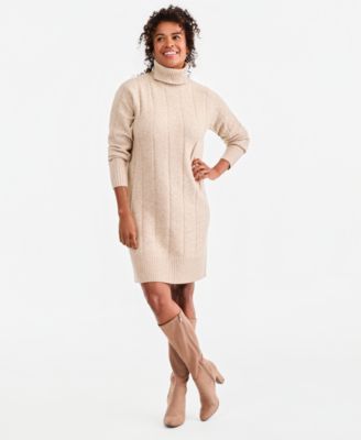 Petite Luxsoft Turtleneck Long-Sleeve Sweater Dress, Macy's Exclusive