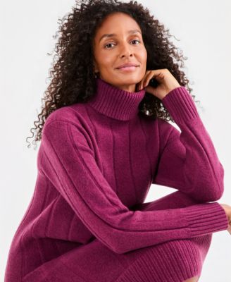 purple sweater dress Women's Dresses this dress delivers softness Robyn Sequin Feathered Mini Collection:Summer Turtleneck Length:Long (35 Inches)
