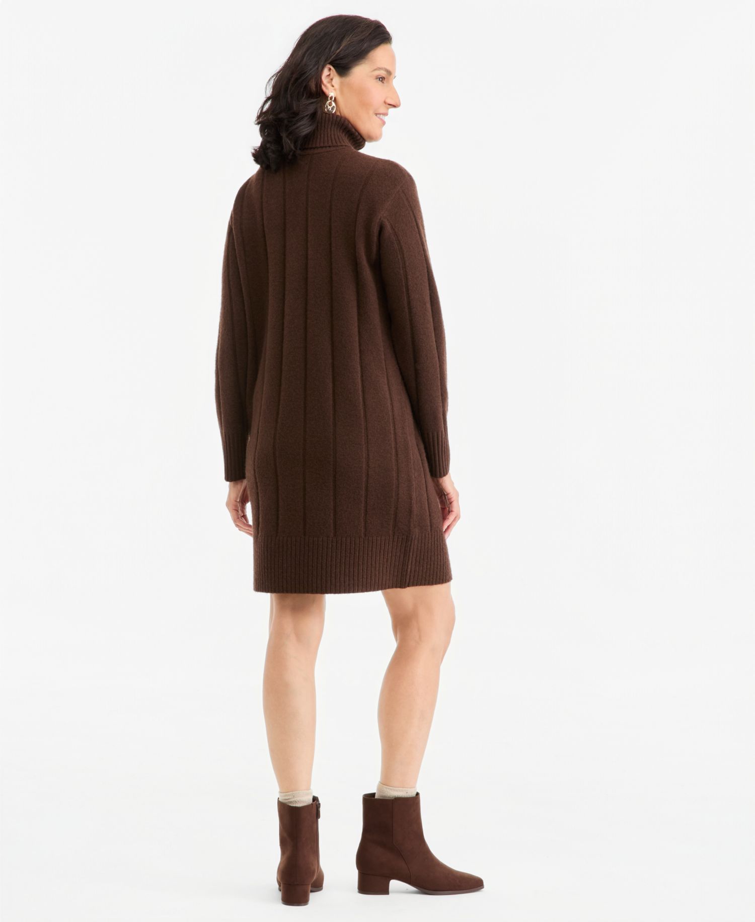 Petite Luxsoft Long-Sleeve Turtleneck Sweater Dress, Macy's Exclusive
