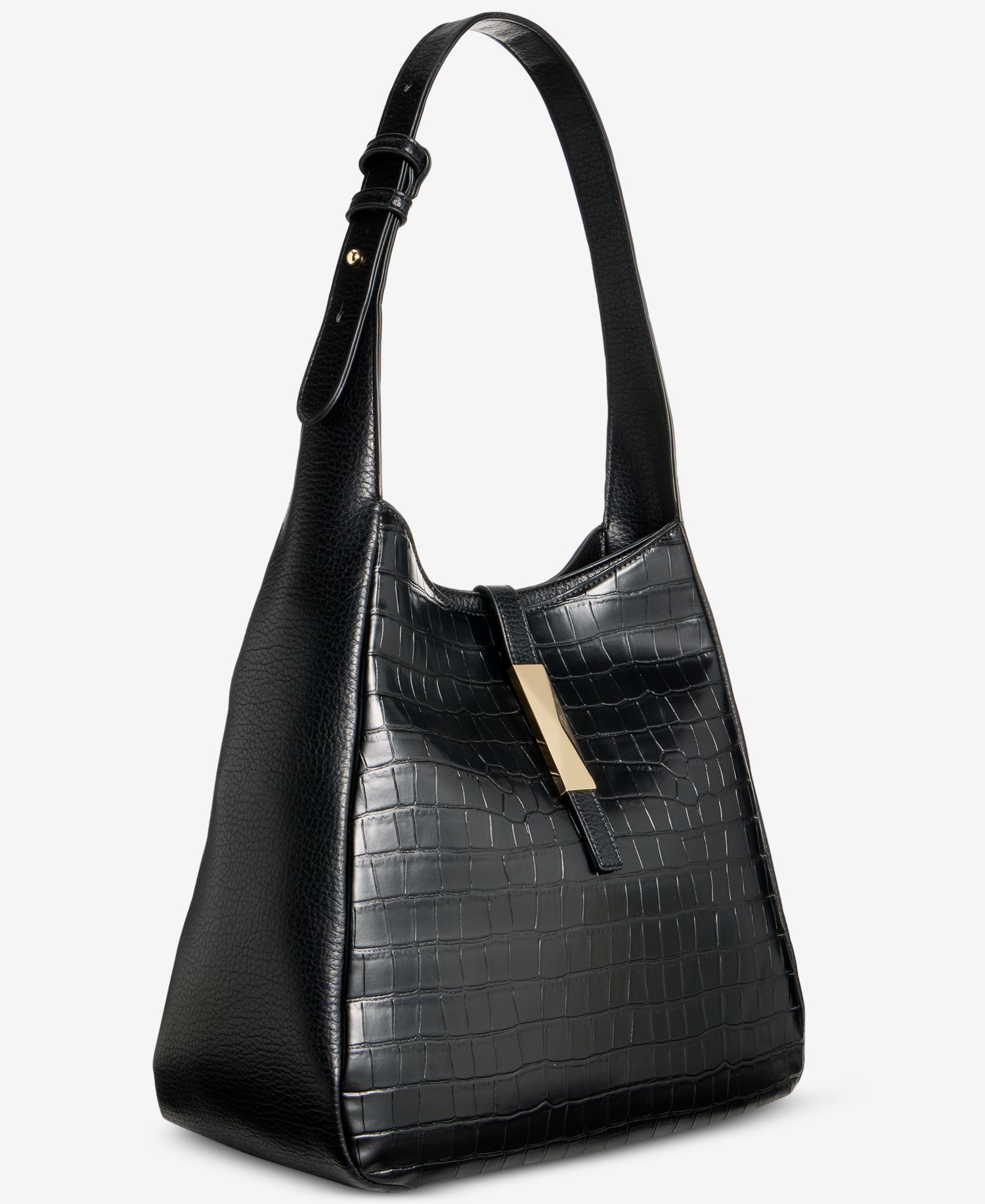 Salee Croco-Embossed Shoulder Bag