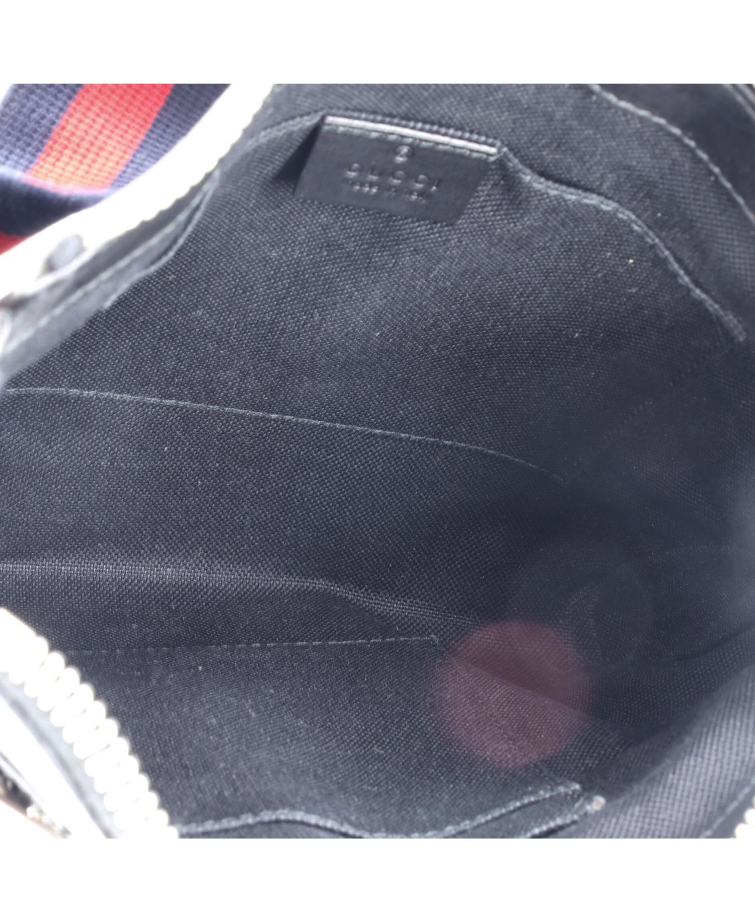 Small Web Strap Front Zip Messenger Bag GG Coated Canvas