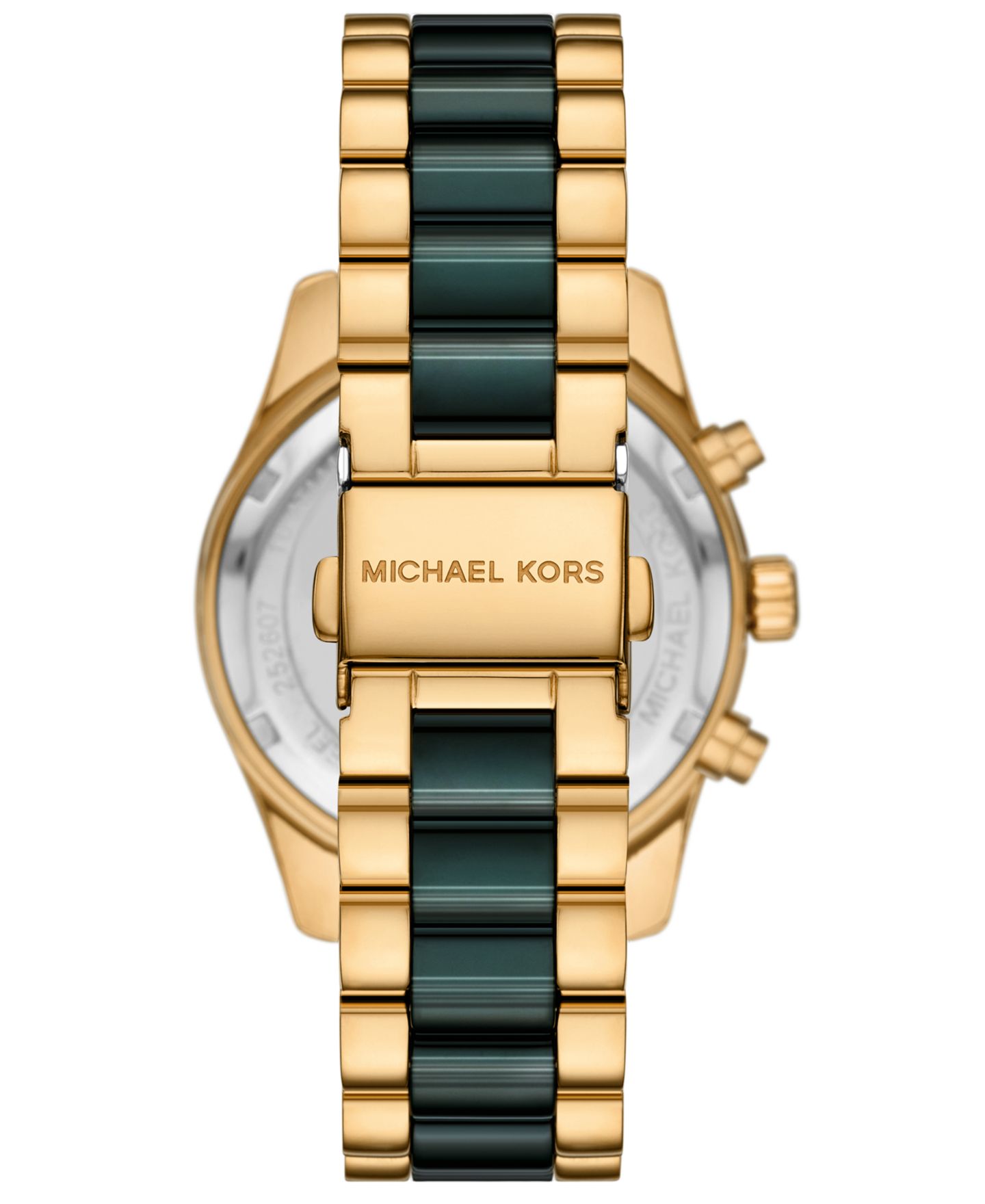 Женские часы Michael Kors MICHAEL Lexington Chronograph Green Ceramic and Gold-Tone Stainless Steel Watch 38mm — фото 2