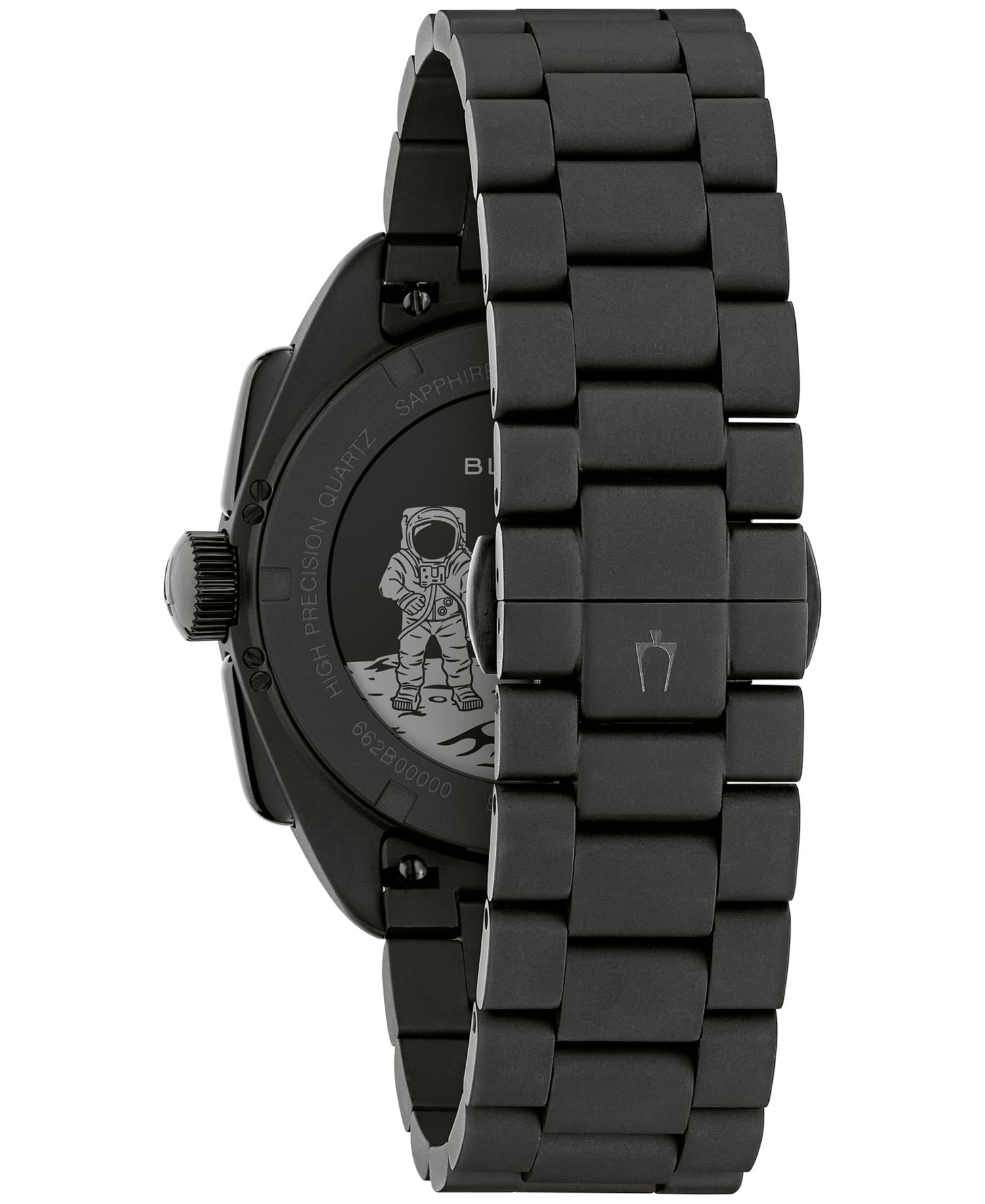 Men's Limited Edition Lunar Pilot "Black Hole" Black Stainless Steel Bracelet Watch 41.2mm