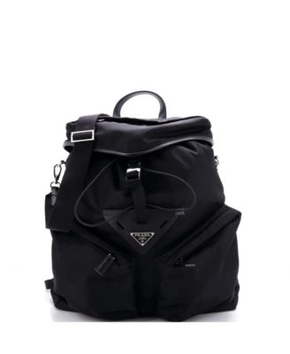 Triangle Convertible Backpack Re-Nylon with Leather
