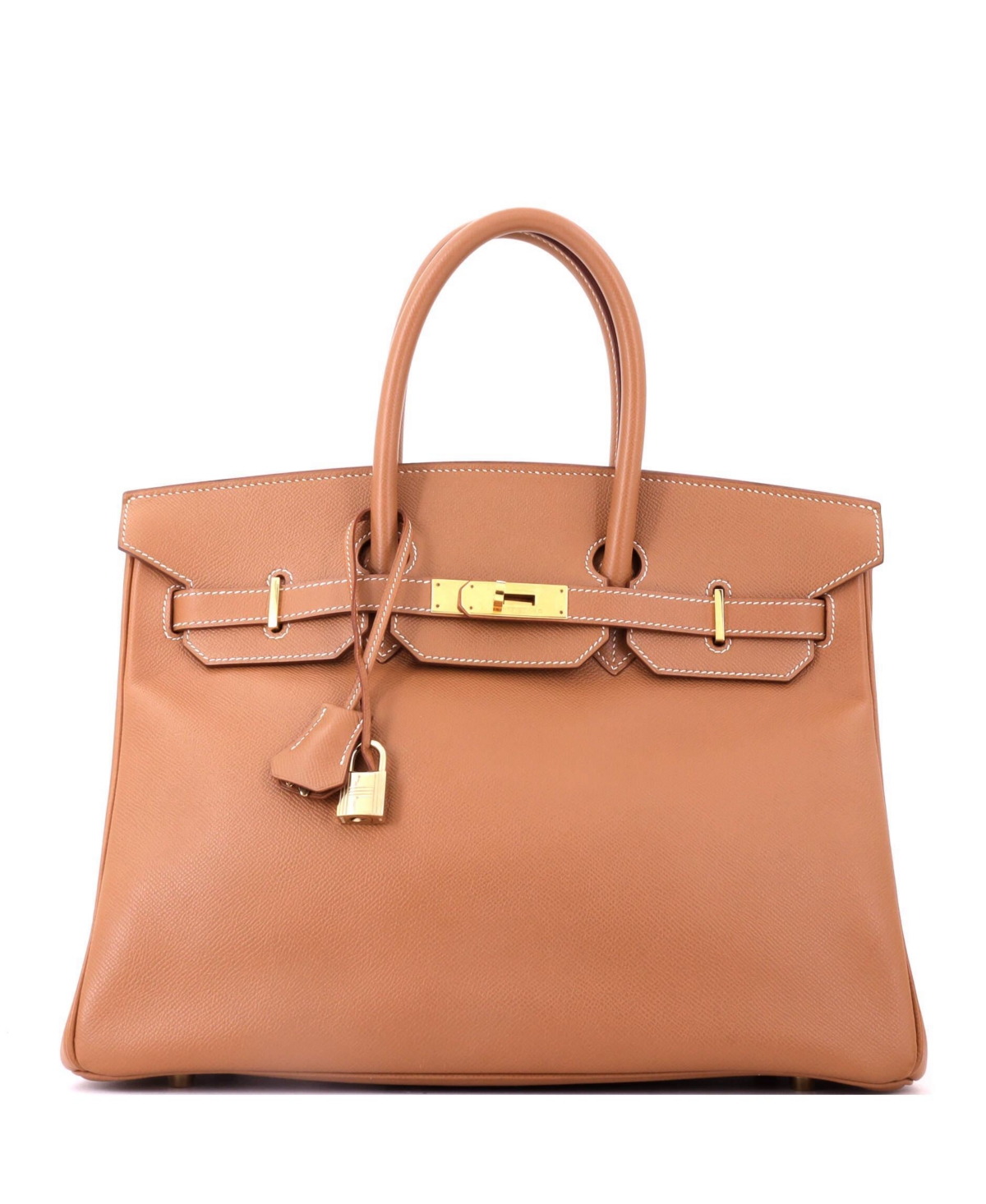 Pre-Owned Hermes Birkin 35 Handbag Brown Courchevel with Gold Hardware - Brown