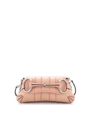 Small Horsebit Chain Shoulder Bag Vertical Quilted Leather