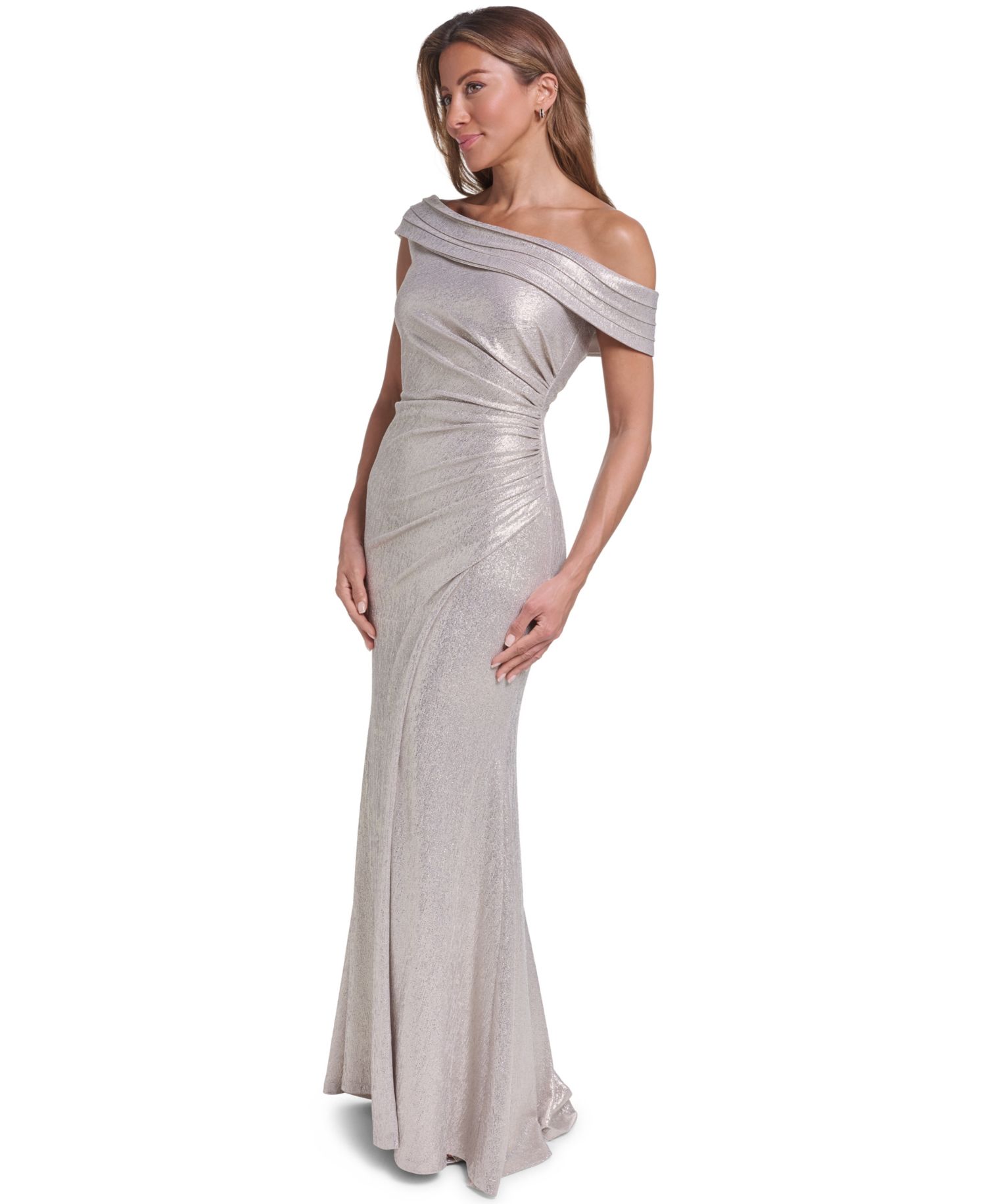 Women's One-Shoulder Front-Slit Gown