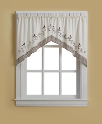 Shop Chf Birds Valance Swag Tier Pair Collection In Chocolate