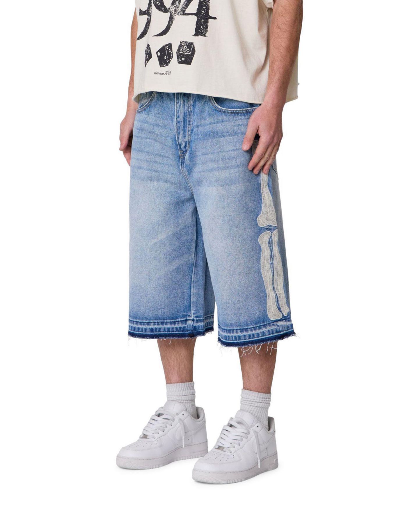Мужские шорты mnml Ultra Baggy Bone Denim Shorts, цвет: Синий — фото 3