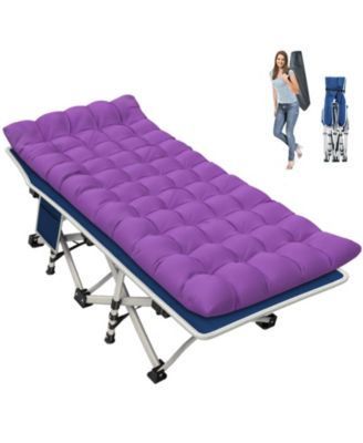 Camping Folding Bed Thick Pad Oxford Carry Bag Outdoor