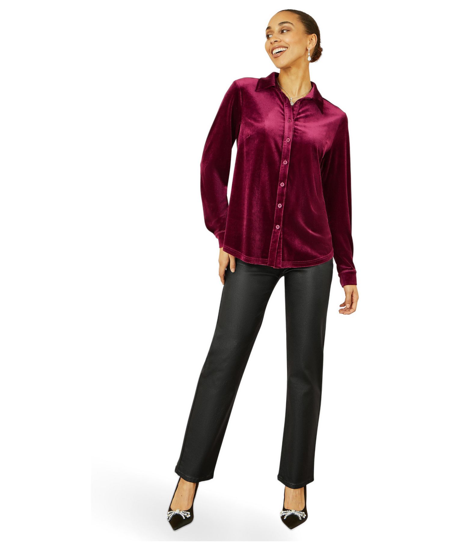 Women's Velvet Relaxed-Fit Shirt