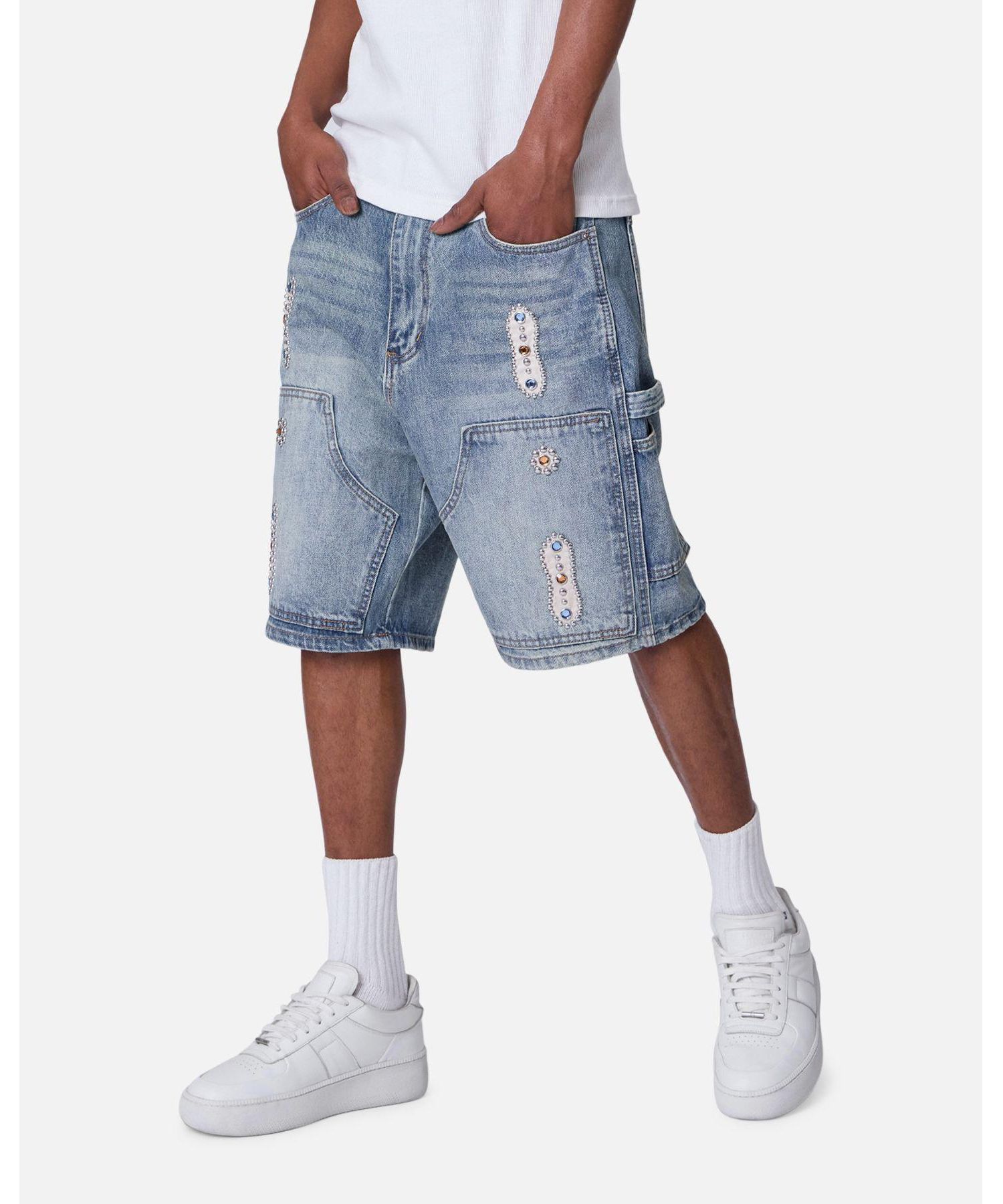 Men's Double Western Jewel Denim Shorts