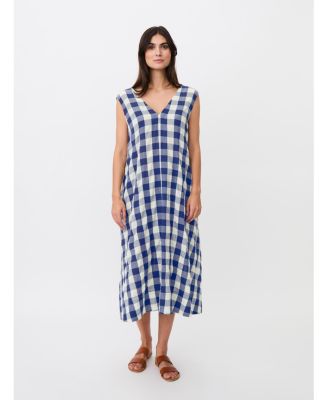 Women's Maordella V-Neck Checked Midi Dress