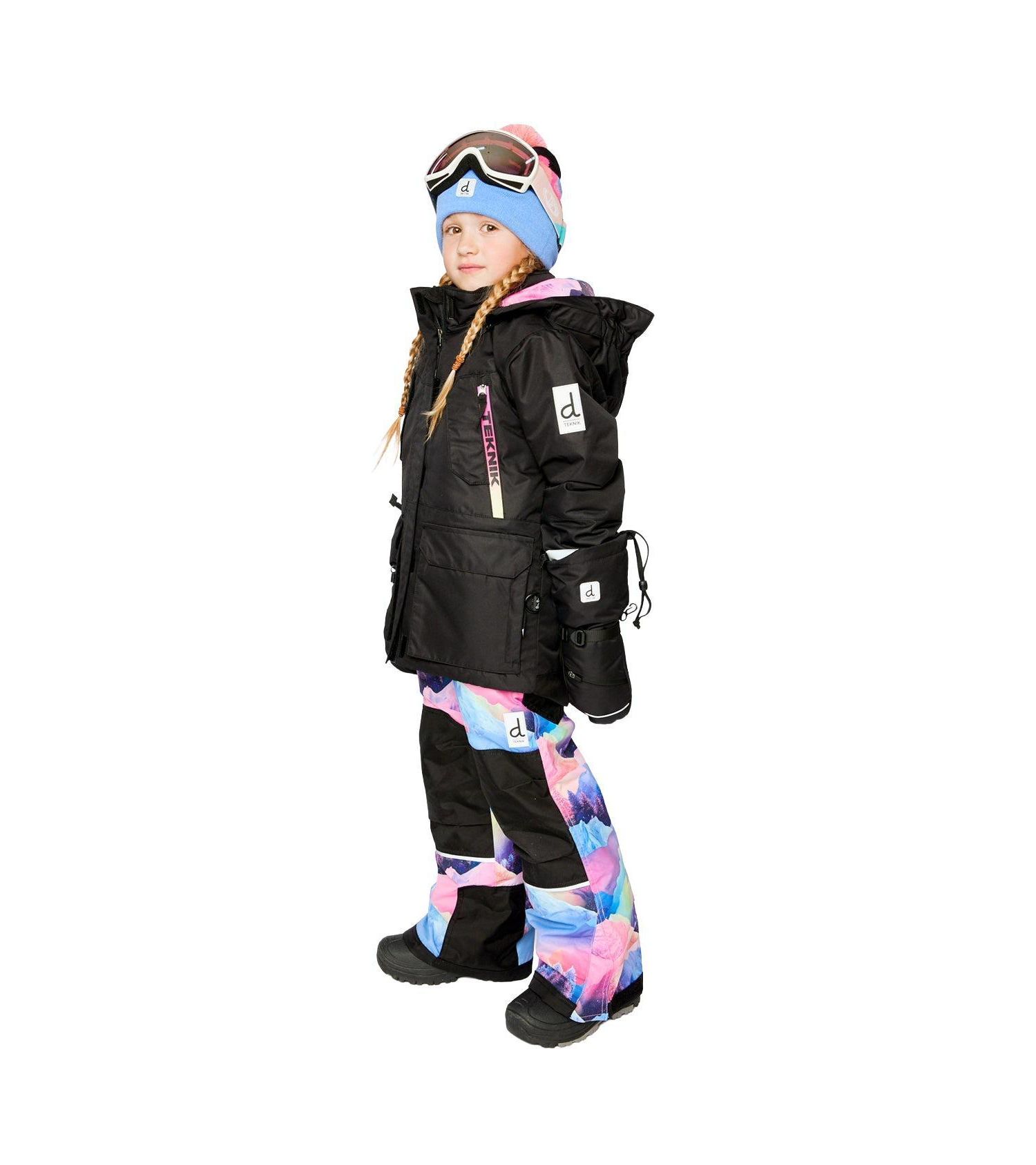 Little and Big Girl(6-16) Two Piece Teknik Snowsuit Print with Mountains